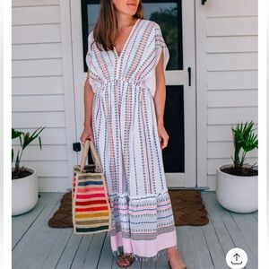 Lemlem Doti Plunge Neck Dress - size large